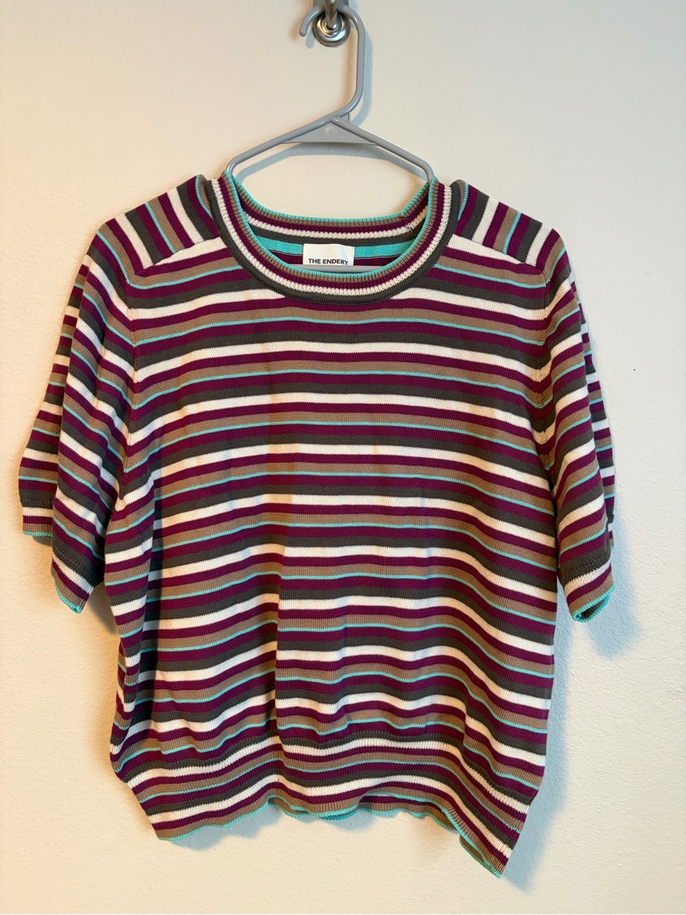 The Endery Ruben Tee Mini Stripe Knitted Top Ethical XL / XXL Slow Fashion